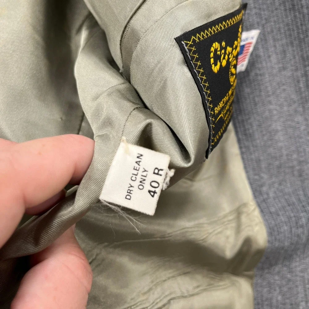 Circle S Blazer Western Sport Coat Yoke Pockets Gray Mens 40R